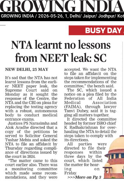 NTA learnt no lessons from NEET leak: SC